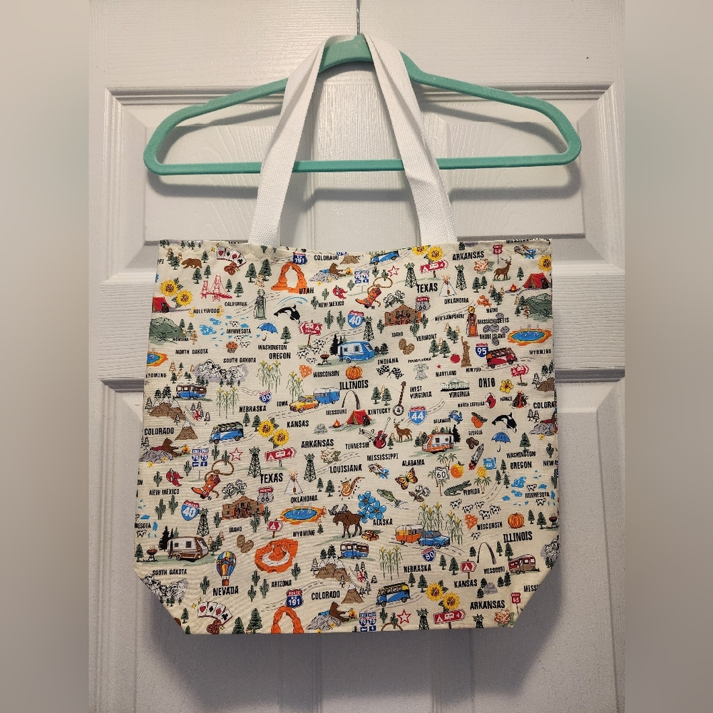 Handmade Colorful USA Tote Bag